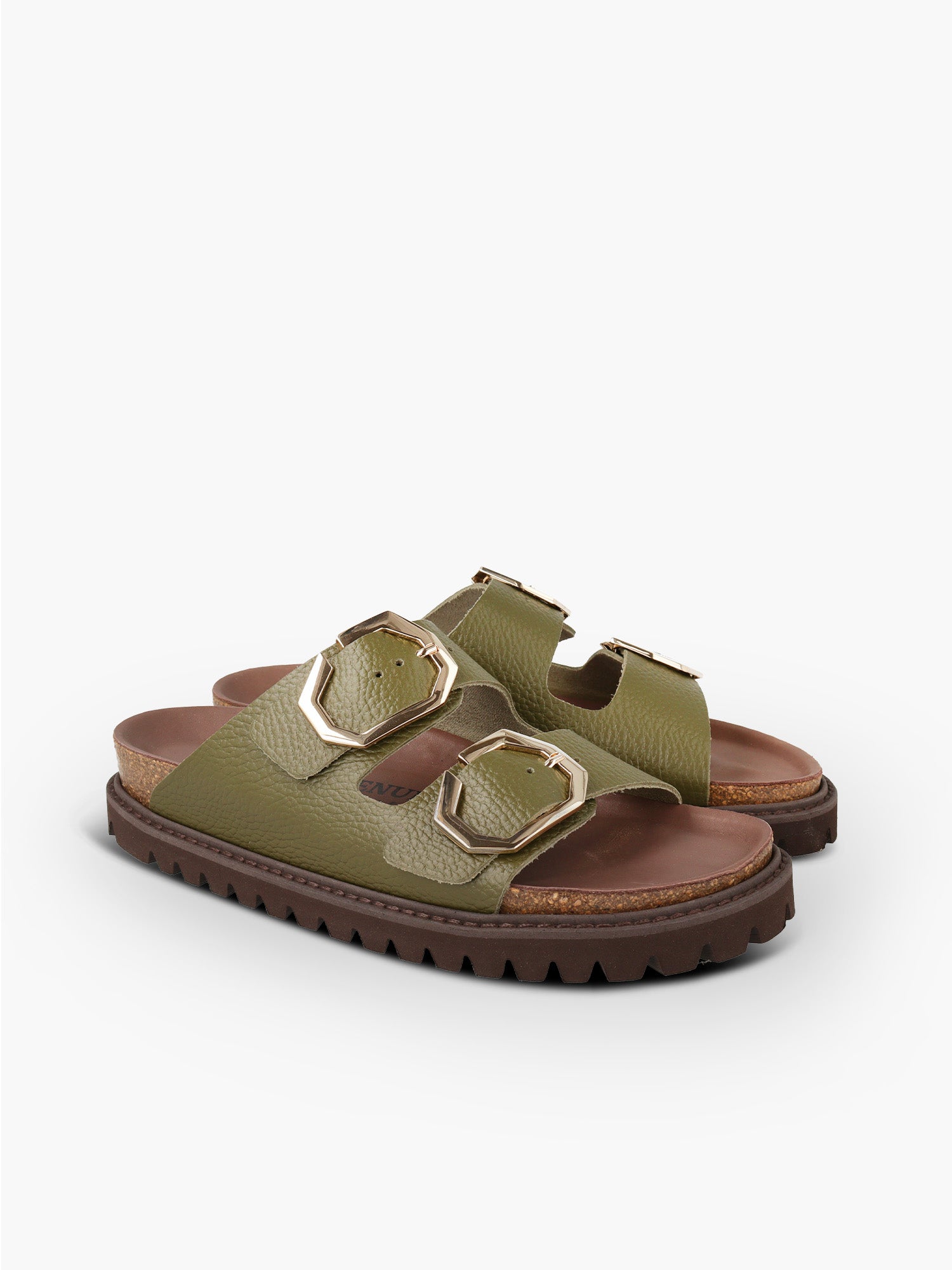 GALIA LEATHER EMBOSSED KAKI
