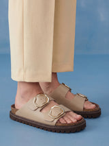 GALIA LEATHER EMBOSSED TAUPE